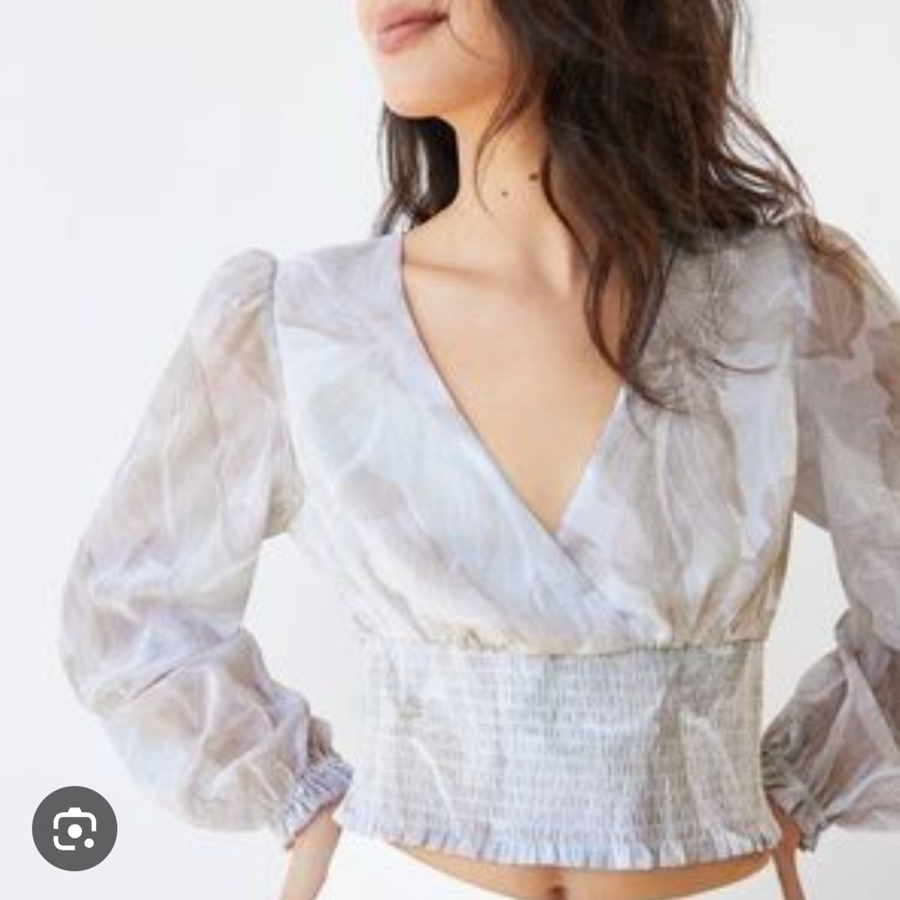 Wilfred Sheer Cream Blouse Aritzia